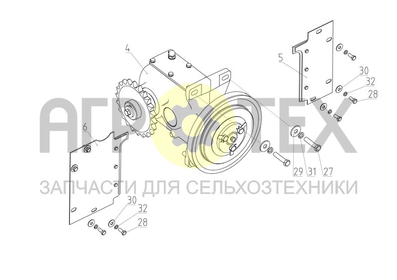 Чертеж Привод деки (RT495.15.05.000Ф)